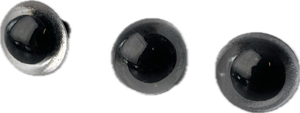 Bamseøjne - klare med sort pupil, 17 mm
